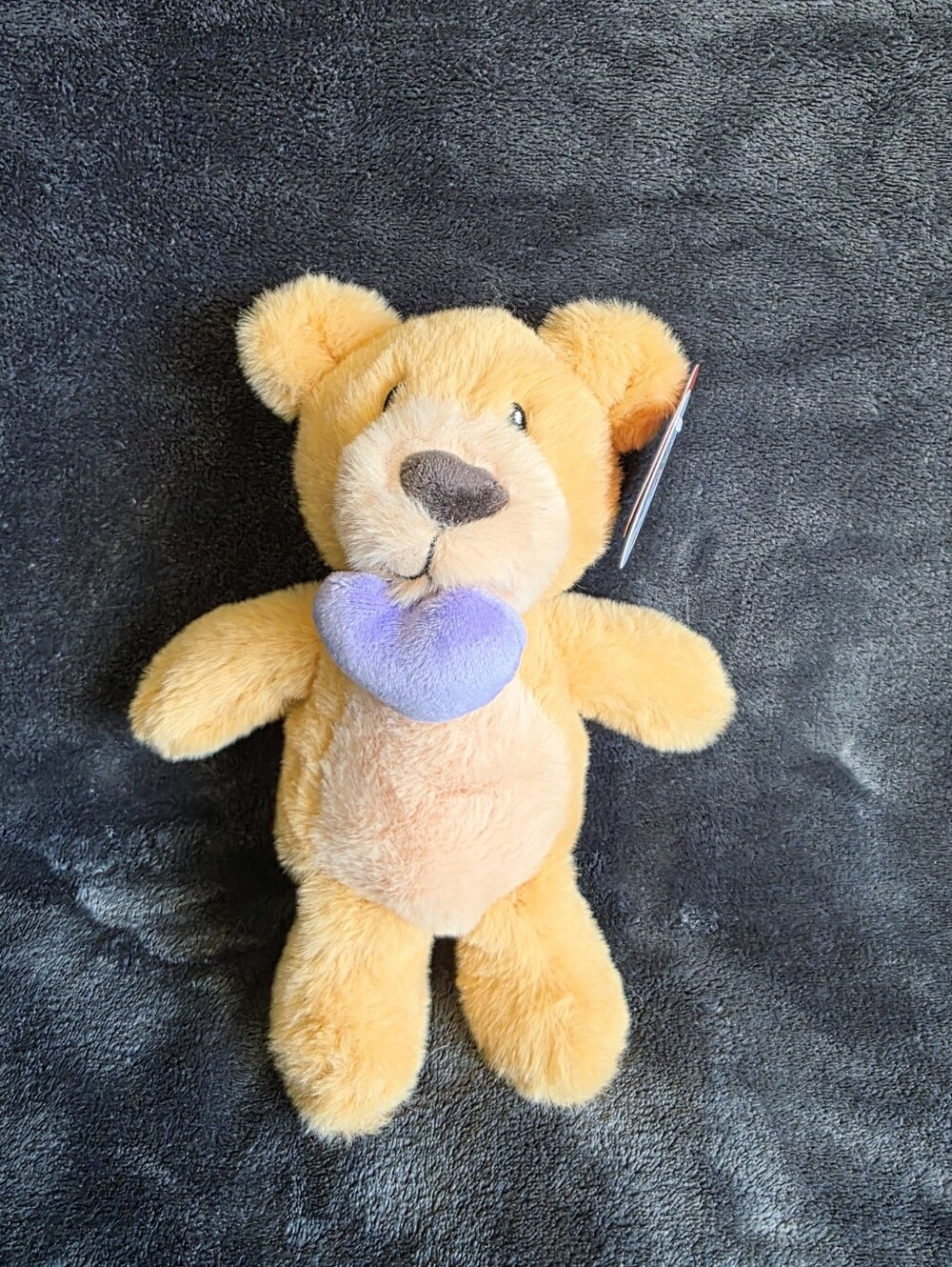 Gigglescape Orange Teddy Bear With Purple Heart 9", Valentine's Day 2026, New
